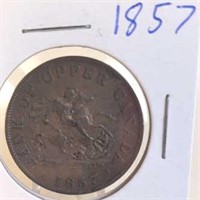 1857 Bank of Upper Canada One Half Penny Token