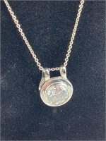 925 Silver CZ Pendant Necklace