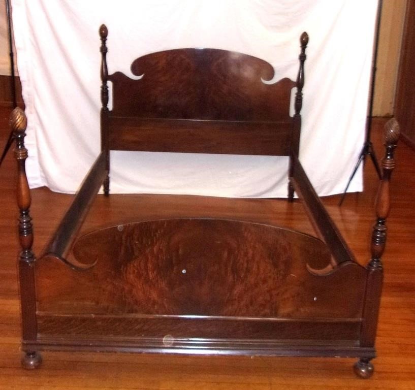1940's Walnut 4 poster double bed.