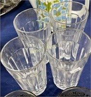 4 GLASS TUMBLERS