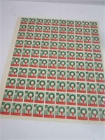 Sheet of 1962 4 Cent Christmas Stamps