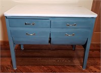 Enamel-Top Bakers Table with Flour Bin