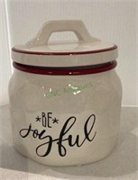 Be Joyfull cookie jar 6 1/2 inches tall with 6