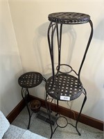 (3) Matching Metal Framed Plant Stands