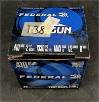 25 Round box of 410, 2 1/2" #8 shotgun shells No S