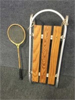 Small Sled and Badminton Racket