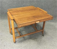 Rolling Expandable Oak Portable Desk