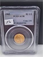 1905 $2.50 Gold Liberty PCGS AU58