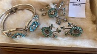 Vintage bracelet, earrings and pin