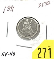 1891 Seated Liberty dime