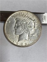 1922 S Peace silver dollar