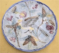 Vintage bird decor plate as-is