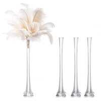 WF9869  Glasseam 20" Tall Glass Vases, Set of 4