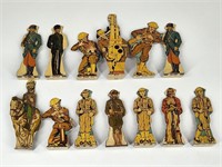 12) VINTAGE MARX TIN LITHO SOLDIERS