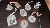 (8) Waterford Crystal Christmas ornaments and
