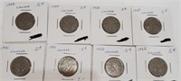 8- CDN Nickels 1922-1935