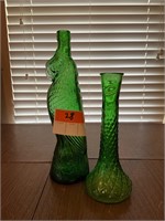 Green Parrot Bottle & Vase