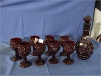 carnberry wine glasses and decanter .