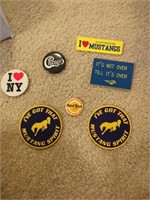 Vintage Mustang and other pins