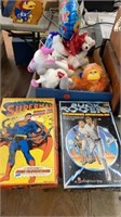STUFFED ANIMALS AND BUCK ROGERS AND SUPERMAN SETS