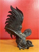 Asian Inspired Cast Iron Fighting Rooster