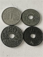 France: 1942 1 Franc, 1942 20 Centimes, 1941