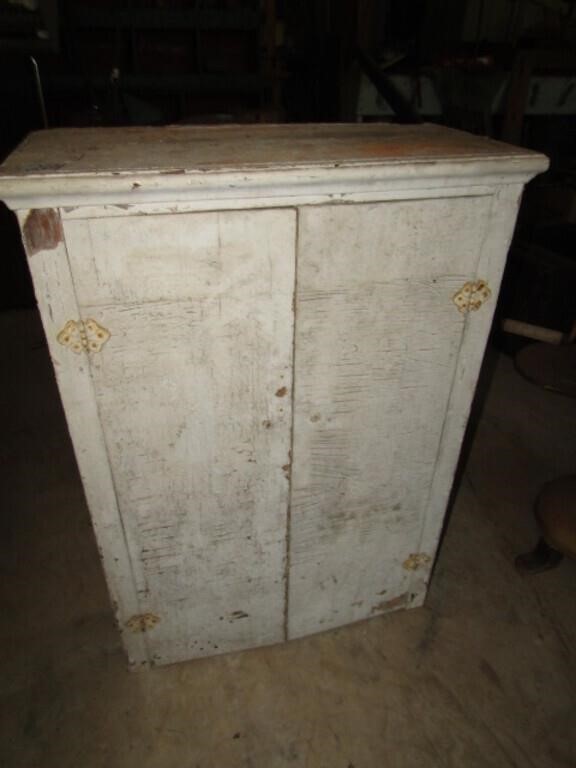 PRIMITIVE 2 DOOR PAINTED WALL CUPBOARD