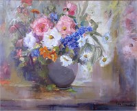 Ida Gordon 24x30 O/C Floral Still Life