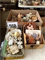 (3) Boxes Ceramic Crafts And Figurines (Carport)