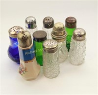 COLLECTION OF NINE VICTORIAN SUGAR & SPICE SHAKERS