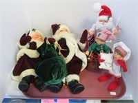 5 Annalee Christmas Figures. Mr & Mrs Claus.