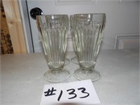 4) clear glass Soda glasses