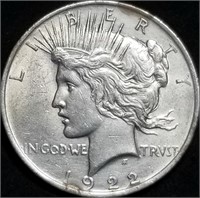 1922-P Peace Silver Dollar BU