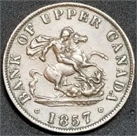 1857 Bank of Upper Canada Half-Penny Token