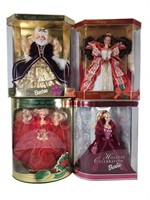 4 Holiday Barbies