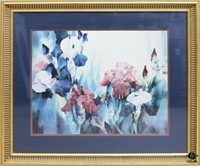 Large Framed Print of Iris Flowers