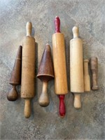 7 Piece Wooden Rolling Pins Lot