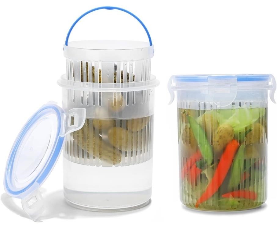 (new) (2-pack) Pickle Container with Strainer,