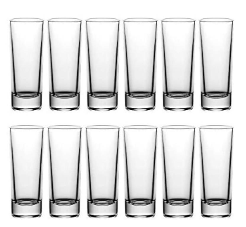 (new) (12-pack)KisSealed Tall Shot Glasses, Heavy