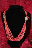 Beaded coral necklace