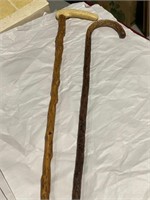 2 WOODEN WALKING CANES