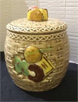 Cookie jar, basket styled ceramic cookie