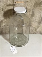 Large glass jar w/ lid & handle