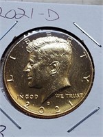 Gold Plated 2021-D Kennedy Half Dollar