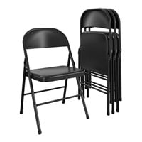 B3877  Steel Folding Chair (4 Pack), Black
