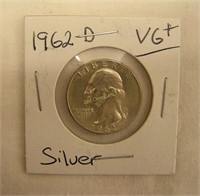1962-D Silver Quarter Vg