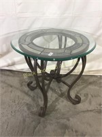 Glass-Top Patio Endtable
