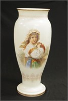 Vintage Austrian hand painted large  vase