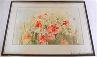 M Stothard Poppy Meadow Watercolour Painting