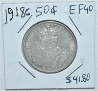 1918 CAD .50c Silver Coin